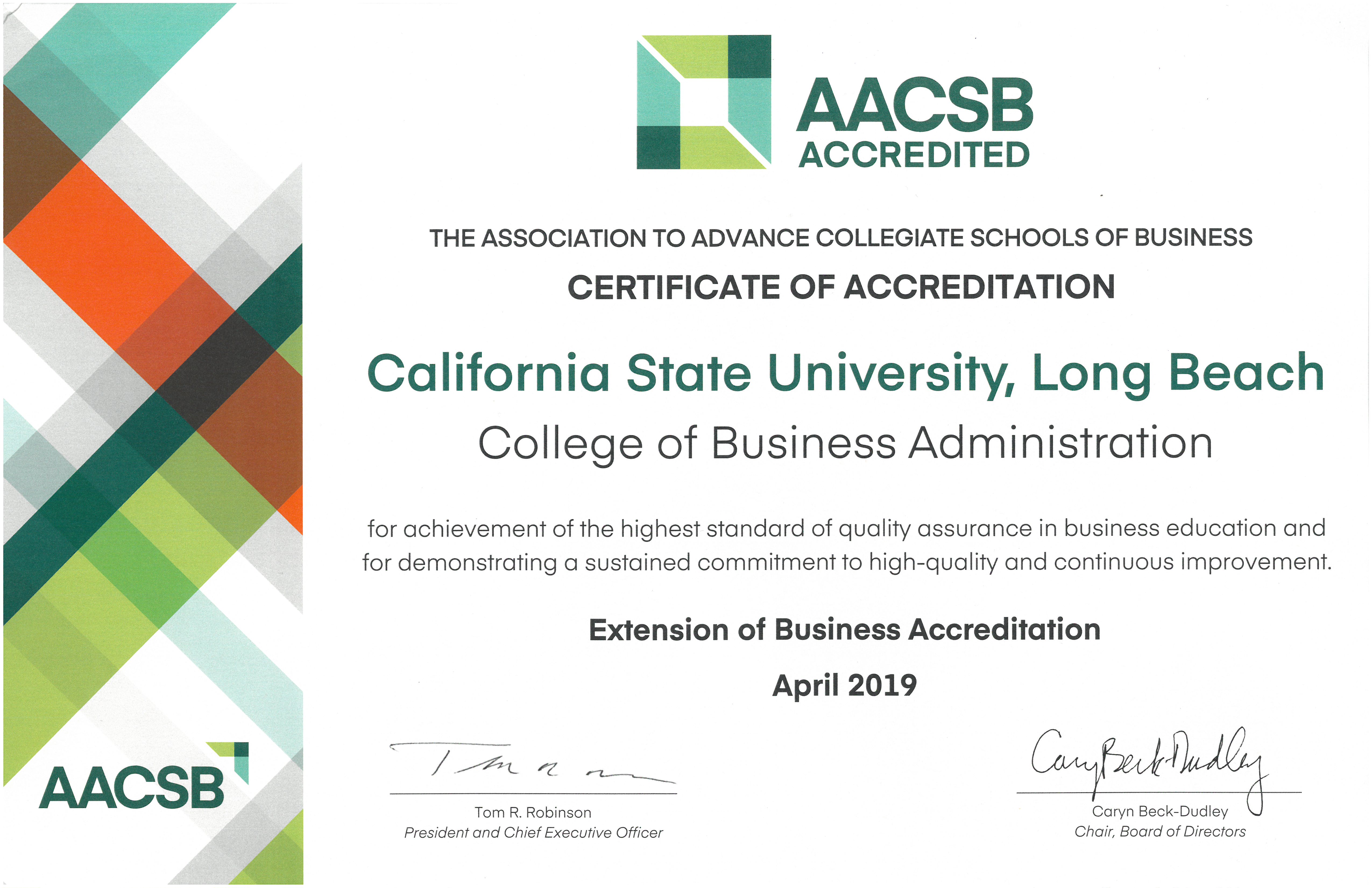 AACSB association to Advance Collegiate Schools of Business 