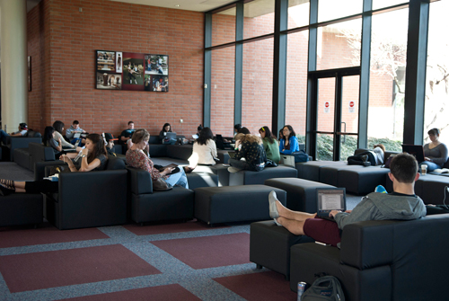 CSULB Community members study and relax at the Horn Center.