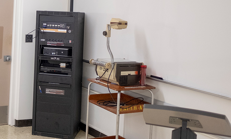 AV rack and projector