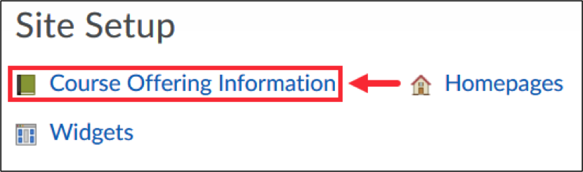 Course Offering Information Highlighted