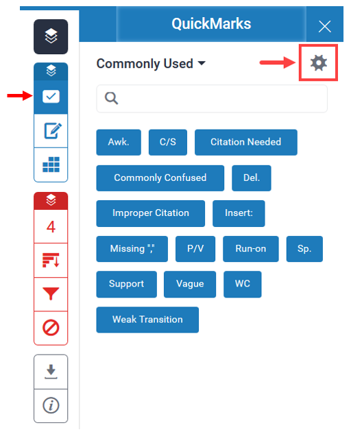 Quickmark settings