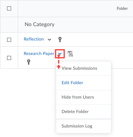 Context menu to edit folder