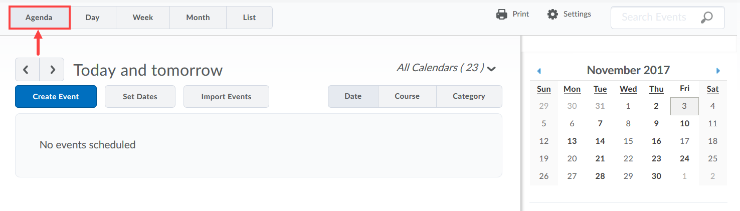 Displaying Events in Agenda View part 1