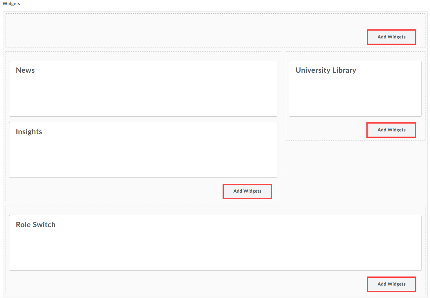 Add Widgets Buttons