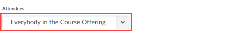 Attendees Drop-down Menu