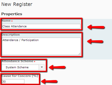 Register Properties