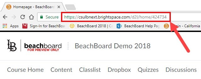 BeachBoard Course URL