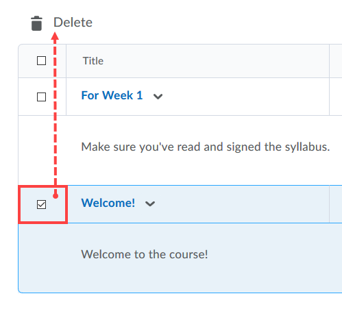 Deleting multiple news items