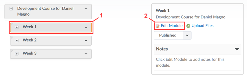 edit a module