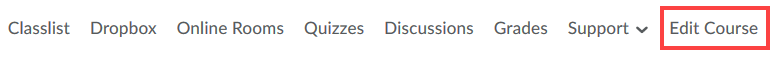 Edit Course tab