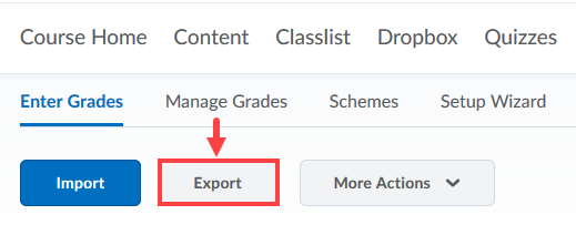 Export Grades button
