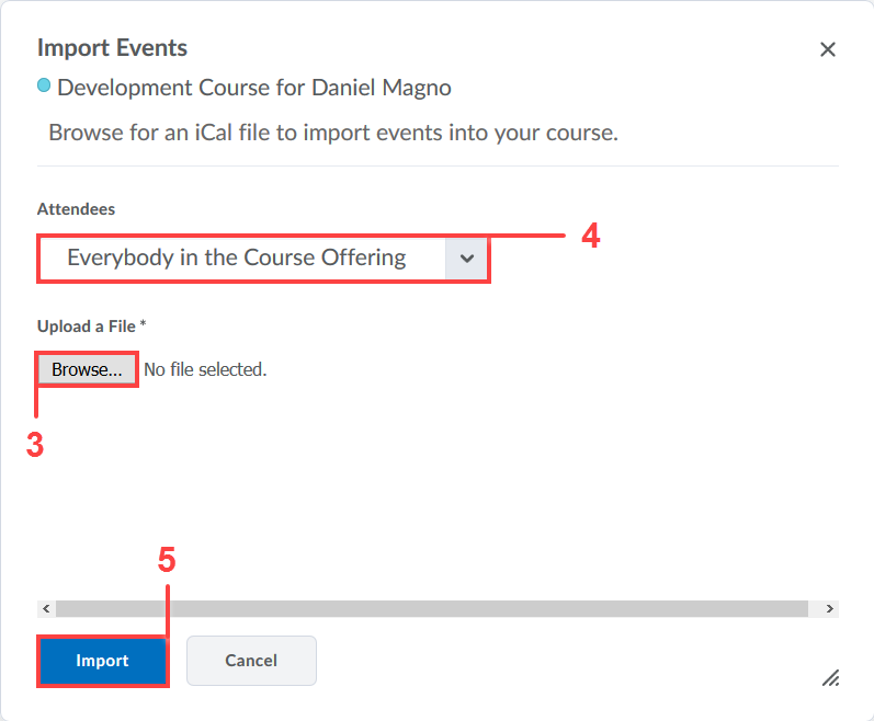 Import Events Prompt