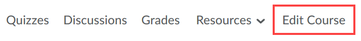 Edit Course tab