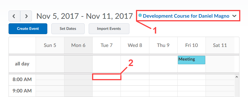 Quick Create Event
