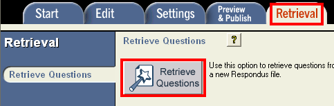 Retrieve Questions button