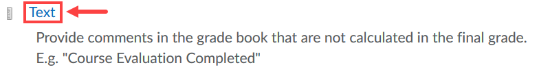 Text grade item