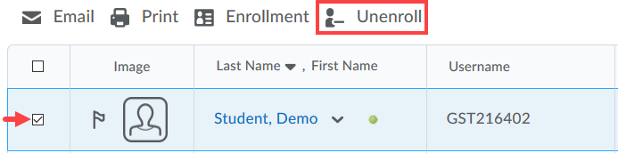 unenroll user