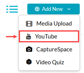 Selecting Youtube from the dropdown