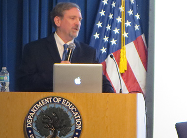 content_ced_story_10119_2016-12-01_just_jeynes.jpg Dr. Jeynes Speaking at the U.S. Department of Education