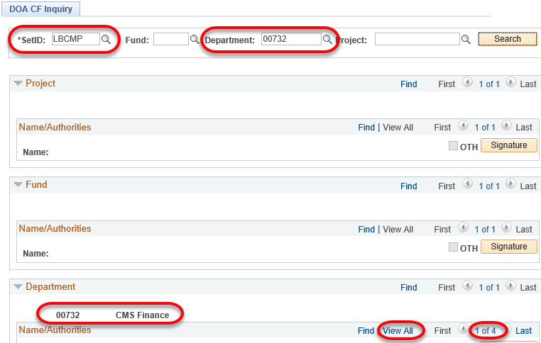 content_fm_delagation_sig_auth_search_by_dept.png Searching by Fund in the Delegation Inquiry window
