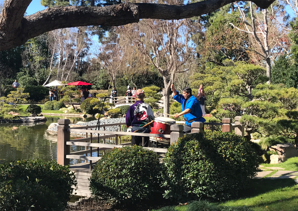 Visitors enjoying the garden