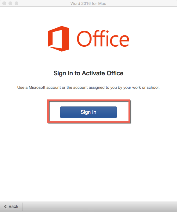 Sign in to Activate window
