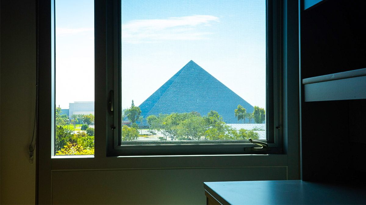 View of Pyramid from Parkside Dorms building