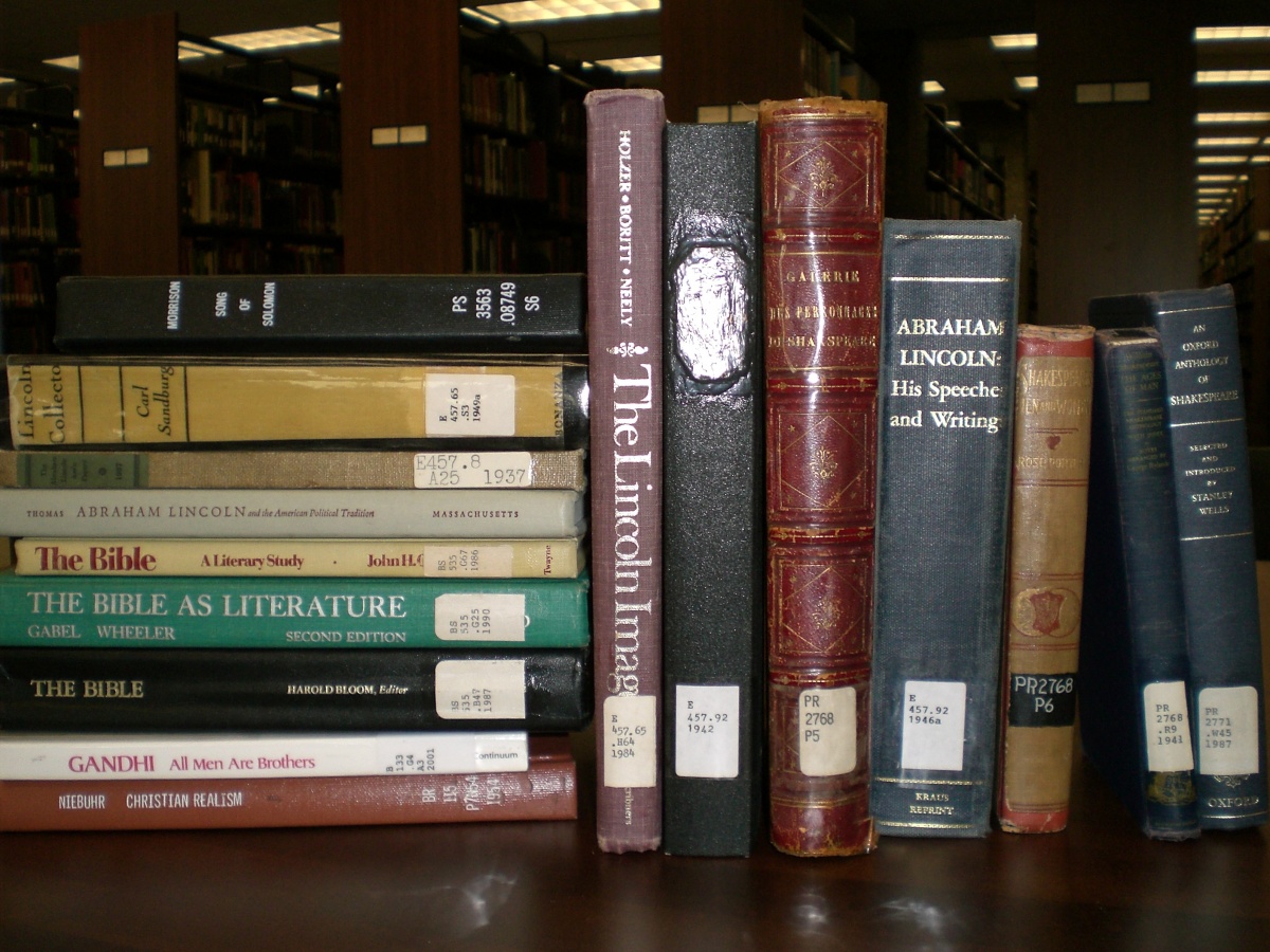 Books on a shelf