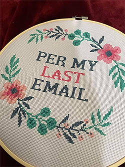 Cross stitch hoop design