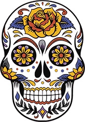 Day of the Dead Painted Skull