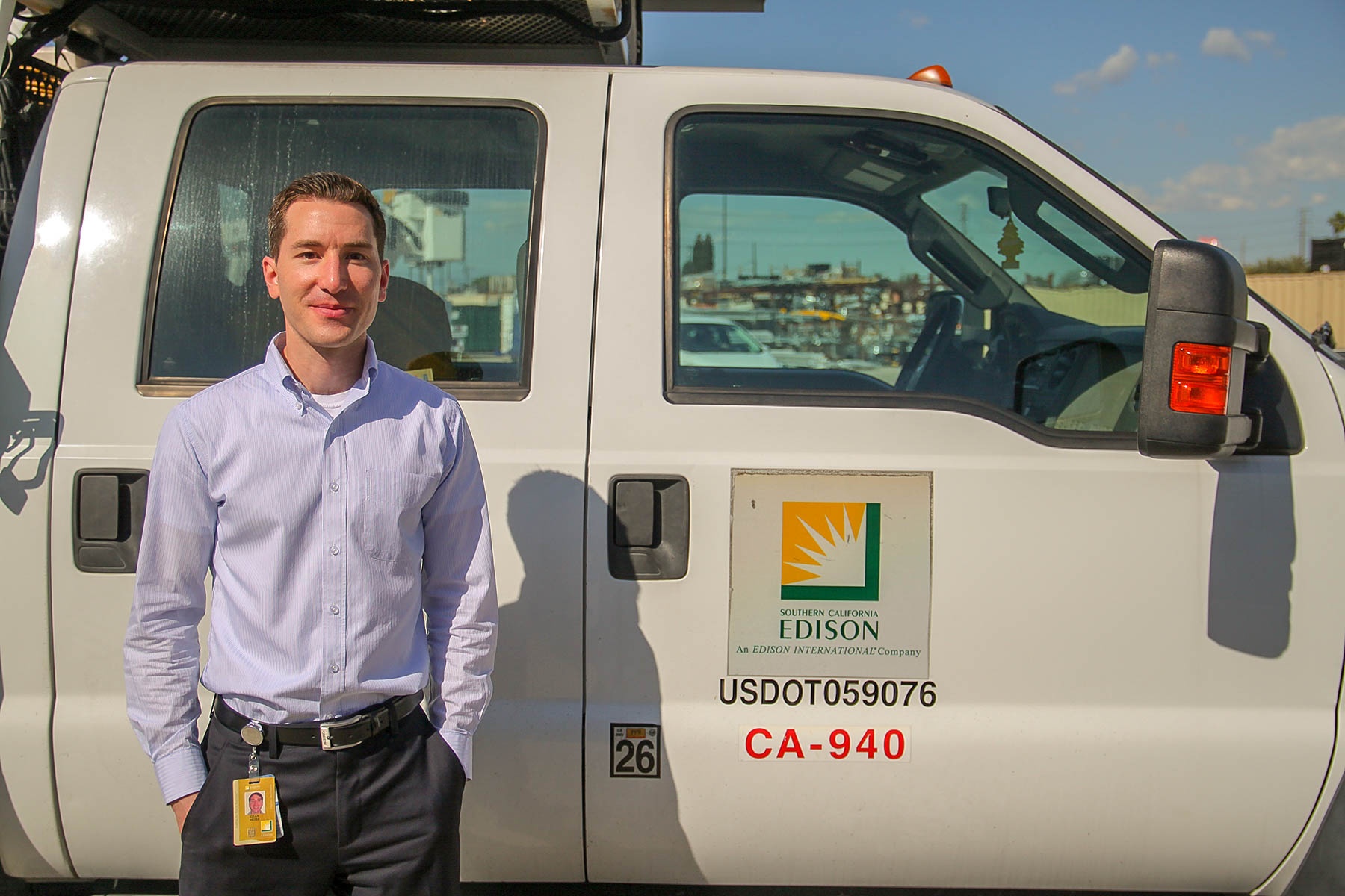 Dean Heiss in front of SCE Truck