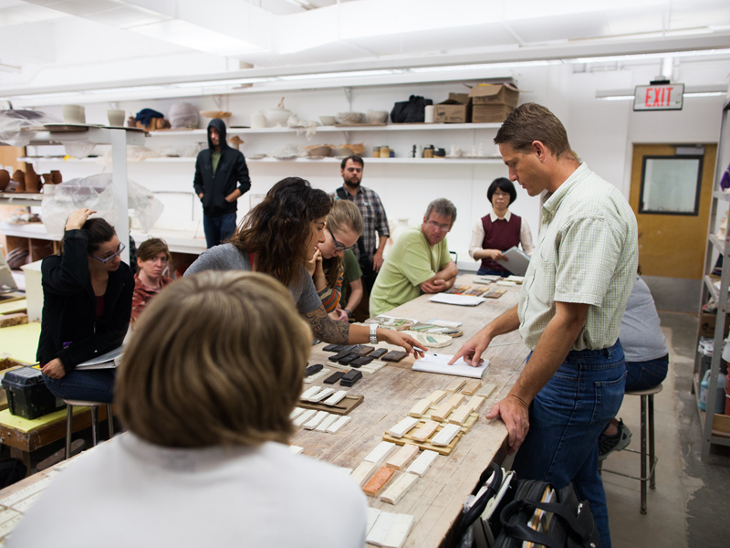departments1.jpg CSULB Ceramic Students get a lecture on material use.
