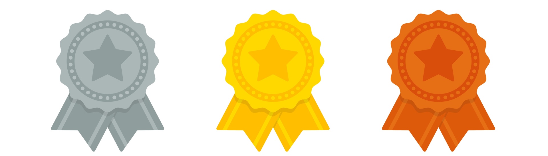 Cartoon image of award ribbons