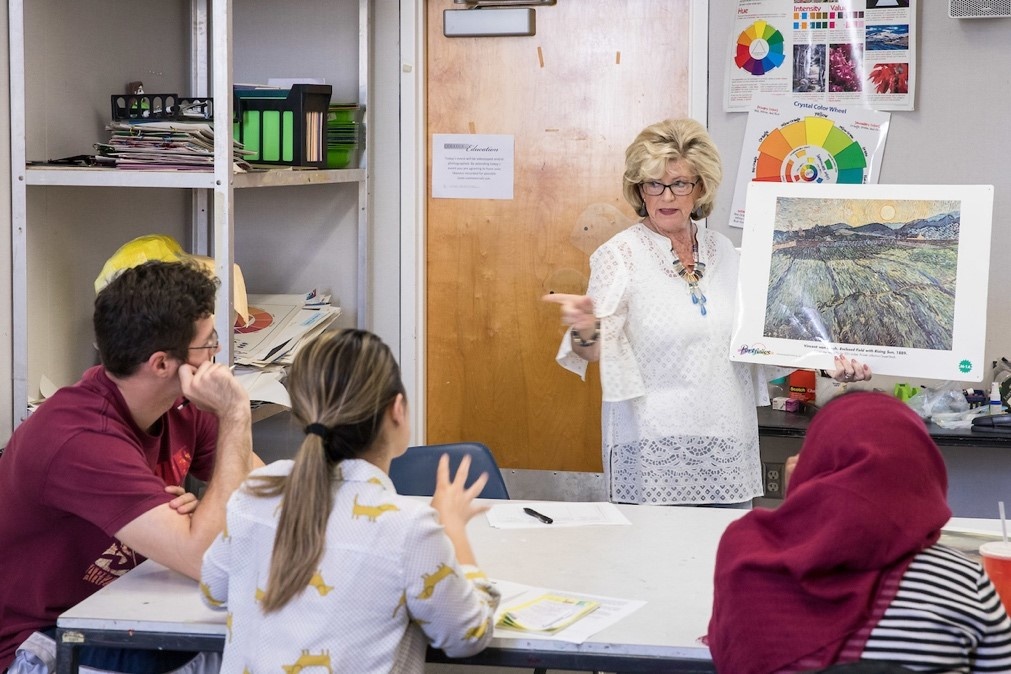 ed_week3.jpg Professor Geraldine Walkup leads a discussion on classroom a