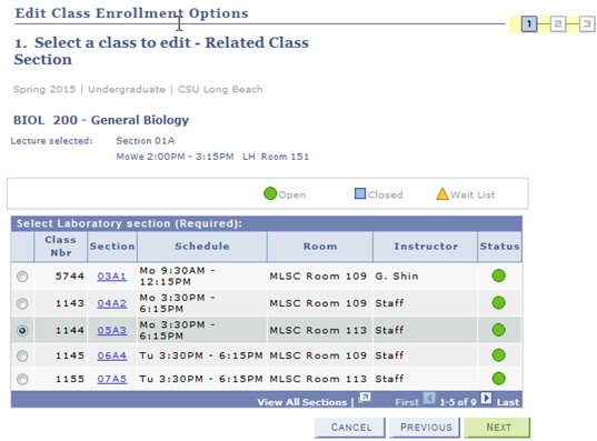 edit_a_class3.png Screen shot of the Enrollment Preferences page, displaying r