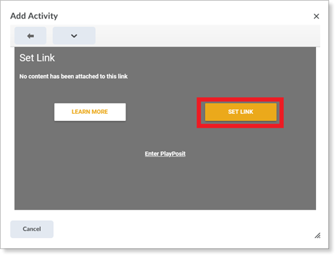 Set Link and Enter Playposit buttons