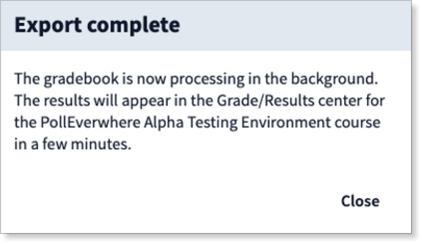 export complete