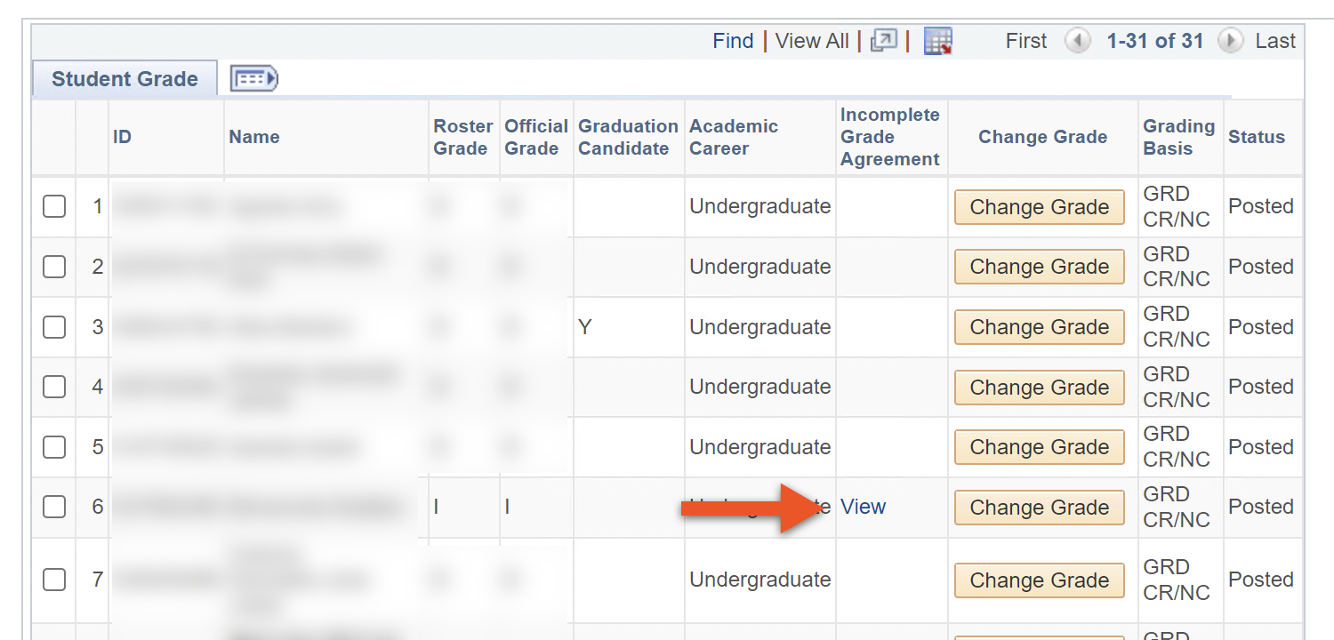 faculty-center_incomplete-agreement_05.png Grade Roster with View link in Incomplete Grade Agreement co