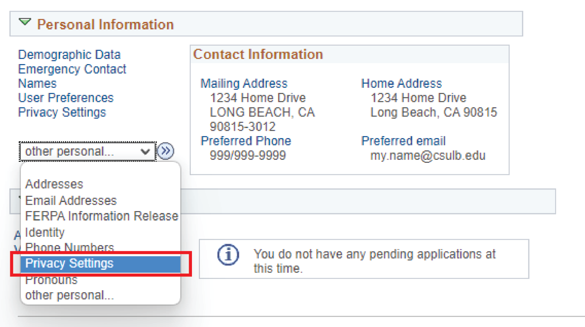 ferpa_directory_restrict-02-01.png MyCSULB Student Center Privacy Settings Drop Down