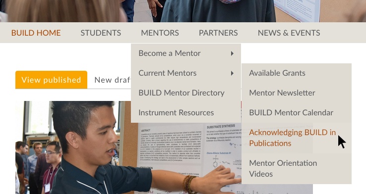 Acknowledging BUILD in your presentations/publications