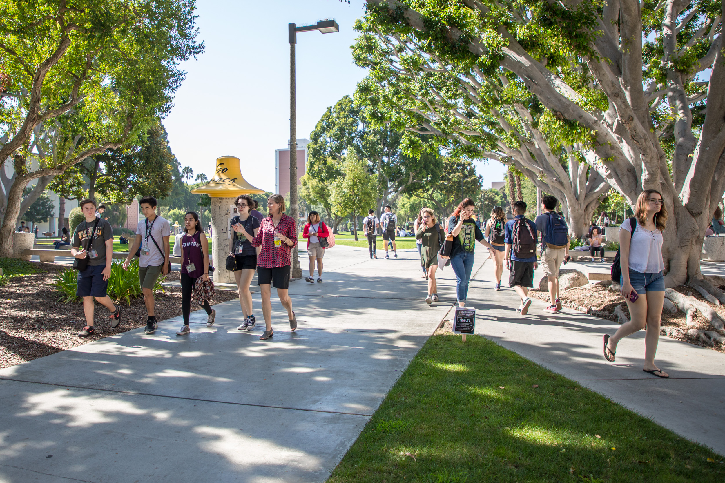 Students on campus first day