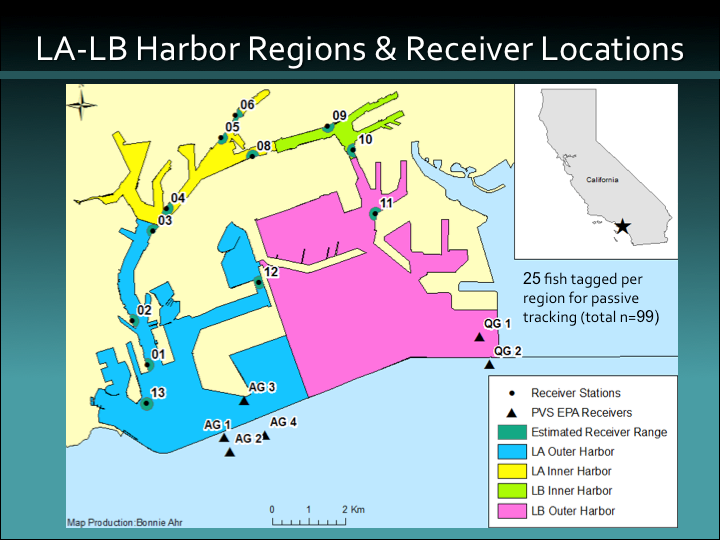 Fig. 11. Los Angeles and Long Beach Harbor zones and receive