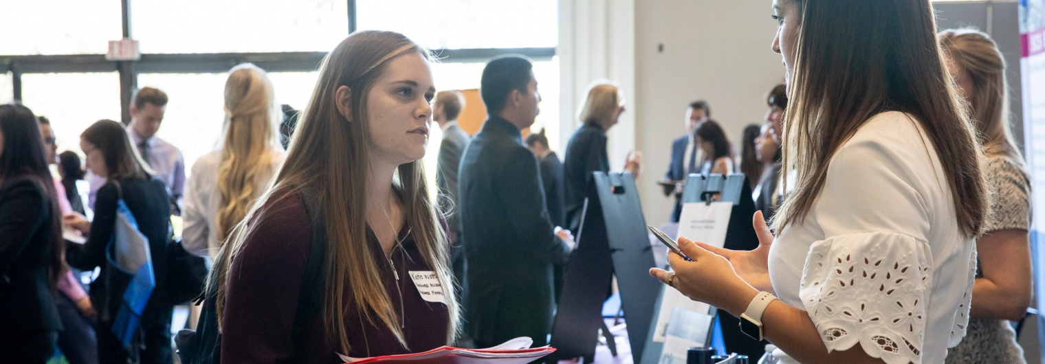Students at Career Fair - Graduate Business Resume Book
