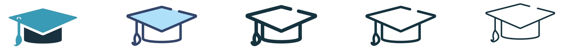 an icon showcasing graduation caps