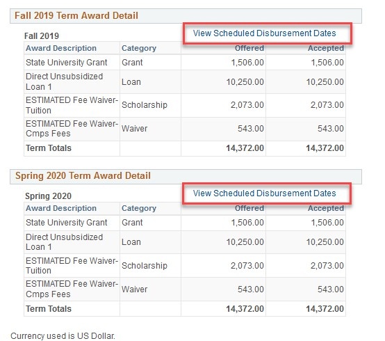 Getting to View Scheduled Disbursement Dates