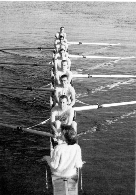 crew team rows in the water
