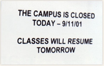 The University Library posts that they are closed on Septemb