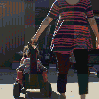 giveback.gif kids in a wagon