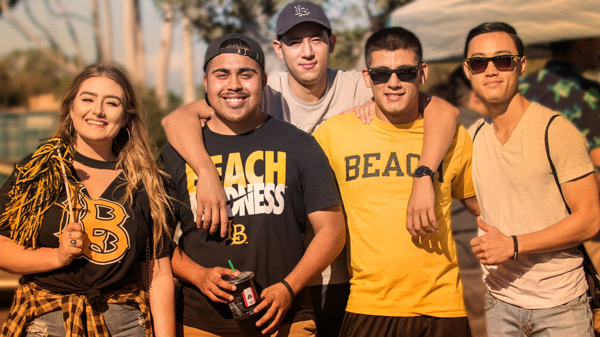 Group of students in Beach shirts