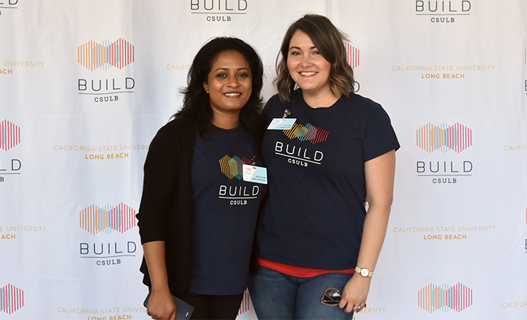 BUILD staff Sewwandi Abeywardana and Nicole Streicker pose a